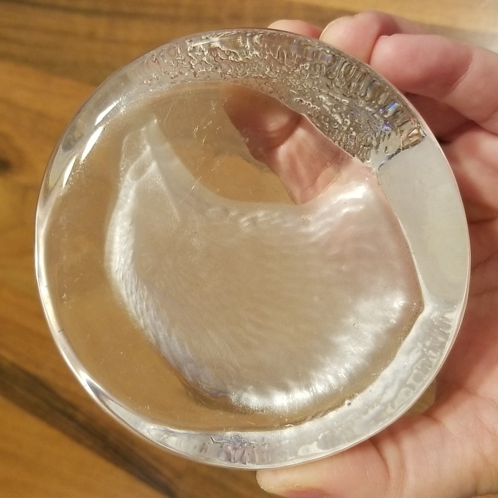 Zajecar Yugoslavian Crystal Bald Eagle Head Paperweight